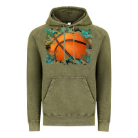 Vintage Olive sports basketball background Vintage Hoodie - Artiststas