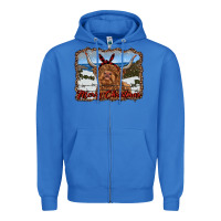 True Royal merry christmas highland cow with farm Zipper Hoodie - RanaPortraitStore