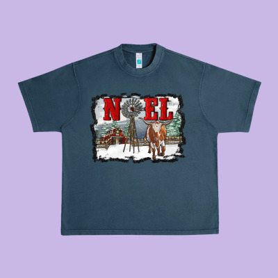 Noel With Windmill And Farm Urban Heavy Tee Designed By Ranaportraitstore