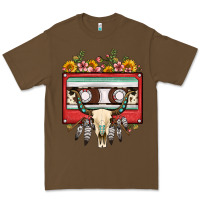 Cacao bull skull sunflower floral cassette Premium Tee - FaDigitalArtStudio