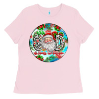 Bubblegum Pink With god all things are possible Ladies Tee - CowhideDigitalArt