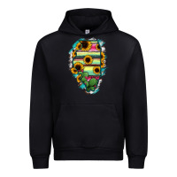 Black Illinois Map Sunflower Cactus Serape Urban Hoodie - RanaPortraitStore