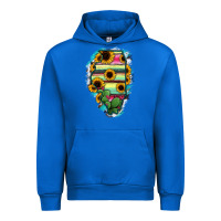 Cobalt Illinois Map Sunflower Cactus Serape Urban Hoodie - RanaPortraitStore