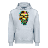 Heather Grey Illinois Map Sunflower Cactus Serape Urban Hoodie - RanaPortraitStore