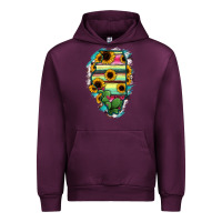 Mauve Wine Illinois Map Sunflower Cactus Serape Urban Hoodie - RanaPortraitStore