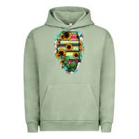 Pigment Oil Green Illinois Map Sunflower Cactus Serape Urban Hoodie - RanaPortraitStore