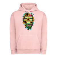 Pigment Salmon Illinois Map Sunflower Cactus Serape Urban Hoodie - RanaPortraitStore