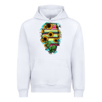 White Illinois Map Sunflower Cactus Serape Urban Hoodie - RanaPortraitStore