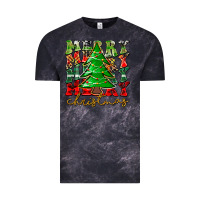Cloud Black Merry Christmas Tree Vintage Tee - CowhideDigitalArt