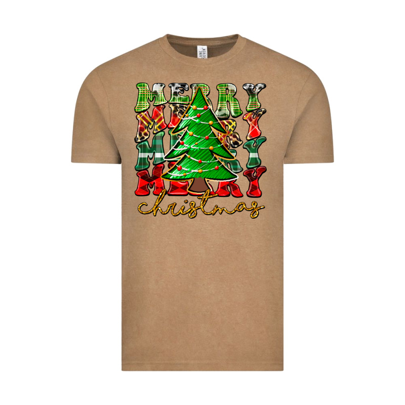 Merry Christmas Tree Vintage Tee by CowhideDigitalArt | Teevron