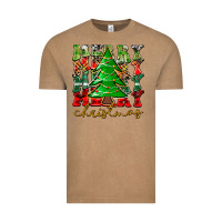 Vintage Coffee Merry Christmas Tree Vintage Tee - CowhideDigitalArt