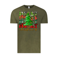 Vintage Olive Merry Christmas Tree Vintage Tee - CowhideDigitalArt