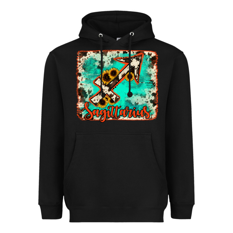 Sagittarius Turquoise Cowhide Heavyweight Hoodie by RanaPortraitStore | Teevron