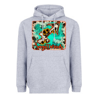 Heather Grey Sagittarius turquoise cowhide Heavyweight Hoodie - RanaPortraitStore