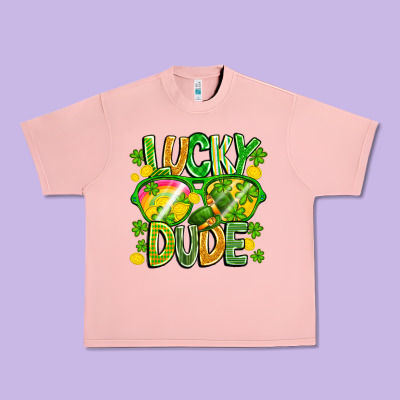 Lucky Dude Urban Heavy Tee Designed By Cowhidedigitalart
