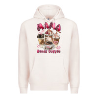 Pale Pink mama needs coffee Premium Hoodie - BarkalooDesign