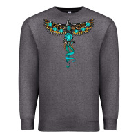 Charcoal Heather turquoise thunderbird Premium Sweatshirt - RanaPortraitStore