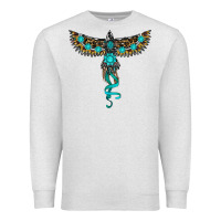 Oatmeal Heather turquoise thunderbird Premium Sweatshirt - RanaPortraitStore