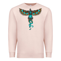 Pale Pink turquoise thunderbird Premium Sweatshirt - RanaPortraitStore