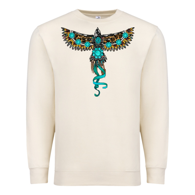 Turquoise Thunderbird Premium Sweatshirt by RanaPortraitStore | Teevron