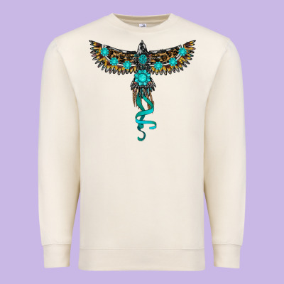 Turquoise Thunderbird Premium Sweatshirt Designed By Ranaportraitstore