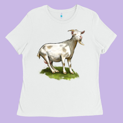 Cashmere Goat Ladies Tee Designed By Lillyallendesigns