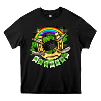 Black St. Patrick's Day Hockey Heavy Core Tee - FaDigitalArtStudio