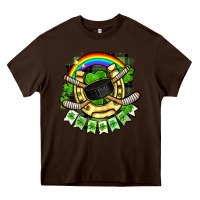 Chocolate Brown St. Patrick's Day Hockey Heavy Core Tee - FaDigitalArtStudio