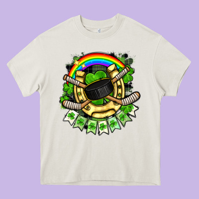 St. Patrick's Day Hockey Heavy Core Tee Designed By Fadigitalartstudio