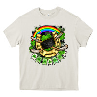 Cream St. Patrick's Day Hockey Heavy Core Tee - FaDigitalArtStudio