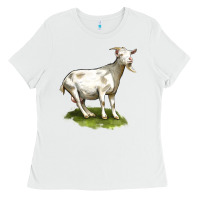 White cashmere goat Ladies Tee - LillyAllenDesigns