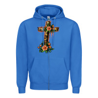 True Royal Flower Cross Zipper Hoodie - Jasminsmagicworld