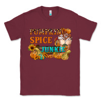 Burgundy Pumpkin Spice Junkie Classic Tee - FaDigitalArtStudio