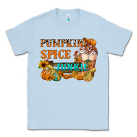 Dusty Blue Pumpkin Spice Junkie Classic Tee - FaDigitalArtStudio
