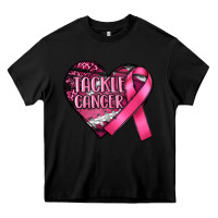 Black tackle cancer Heavy Core Tee - RanaPortraitStore