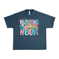 Midnight Navy Nursing is a work of heart Urban Heavy Tee - CowhideDigitalArt