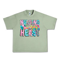 Oil Green Nursing is a work of heart Urban Heavy Tee - CowhideDigitalArt