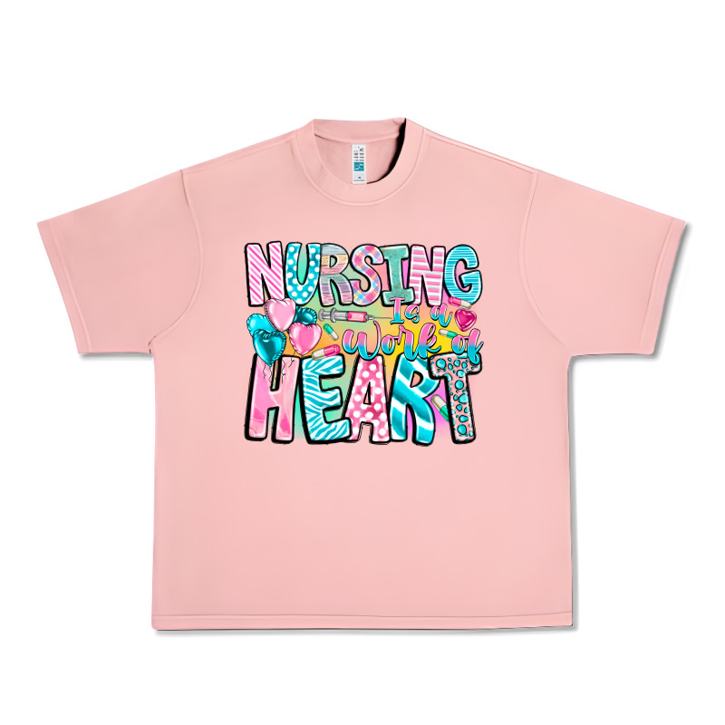 Nursing Is A Work Of Heart Urban Heavy Tee by CowhideDigitalArt | Teevron