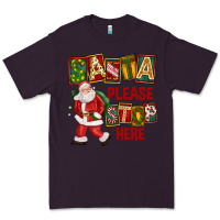 Plum Santa Please Stop Here Premium Tee - FaDigitalArtStudio