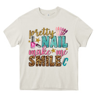 Cream pretty nail make me smile bbs Heavy Core Tee - BundleAndBundleShop