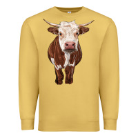 Antique Gold hereford cow Premium Sweatshirt - RanaPortraitStore
