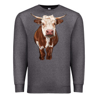 Charcoal Heather hereford cow Premium Sweatshirt - RanaPortraitStore