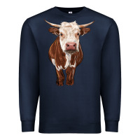 Navy hereford cow Premium Sweatshirt - RanaPortraitStore