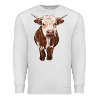 Oatmeal Heather hereford cow Premium Sweatshirt - RanaPortraitStore