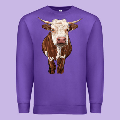Hereford Cow Premium Sweatshirt Designed By Ranaportraitstore