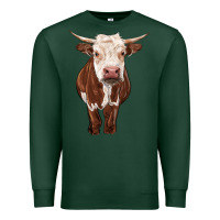 Sports Green hereford cow Premium Sweatshirt - RanaPortraitStore