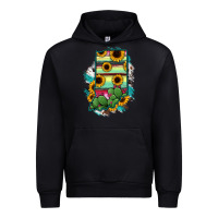 Black Indiana Map Sunflower Cactus Serape Urban Hoodie - RanaPortraitStore