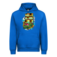 Cobalt Indiana Map Sunflower Cactus Serape Urban Hoodie - RanaPortraitStore
