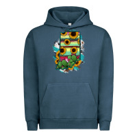 Pigment Midnight Navy Indiana Map Sunflower Cactus Serape Urban Hoodie - RanaPortraitStore