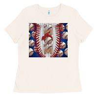 Bone Baseball Mom Ladies Tee - CowhideDigitalArt